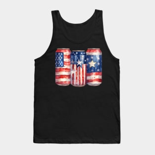 4th Of July Beer Cans Tank Top